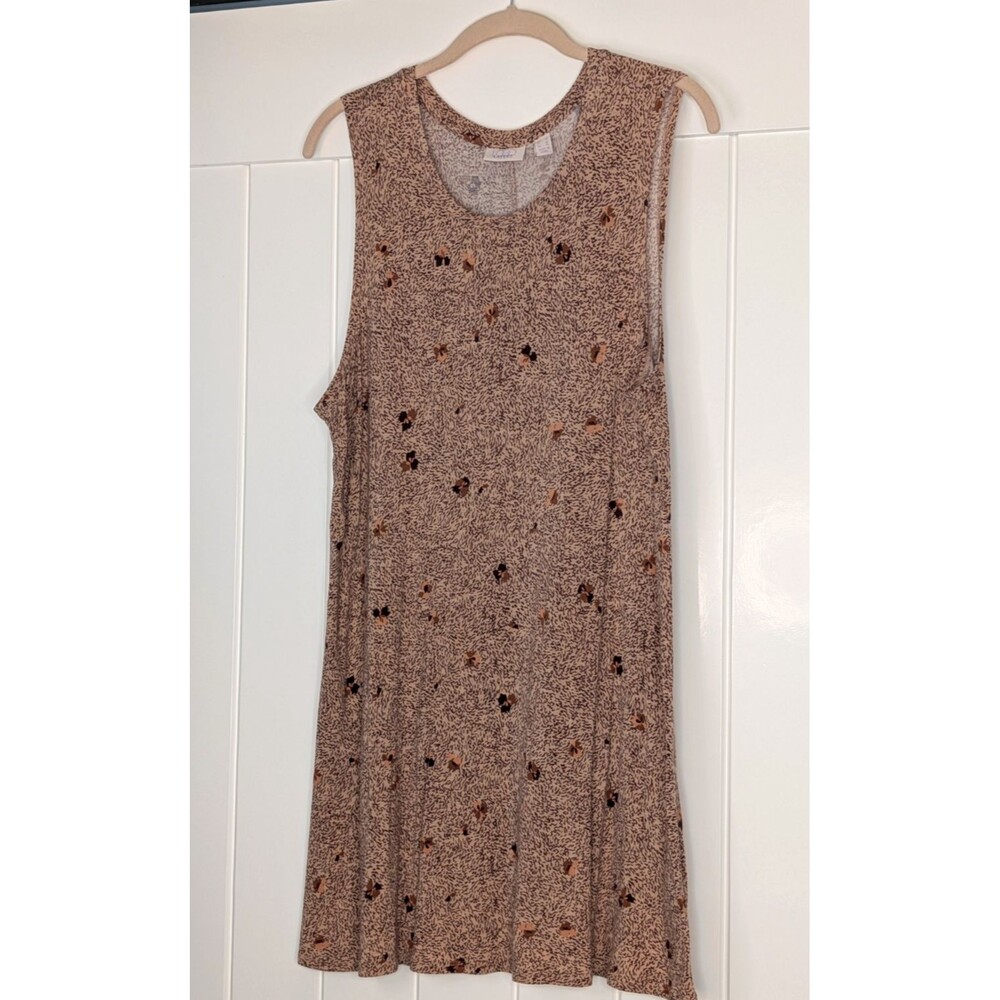 LOGO Layers by Lori Goldstein- Clay Printed Knit Tank/Straight Hem, Large EUC